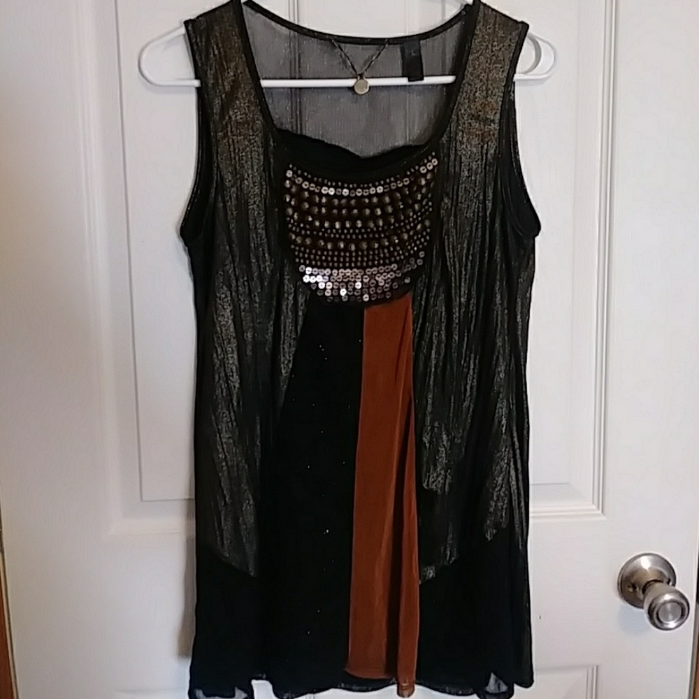 Mesh metalic shirt
